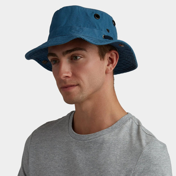 The Hat Shop Tilley T3 Wanderer Sun Hat 'Blue' UPF50+ Lifestyle