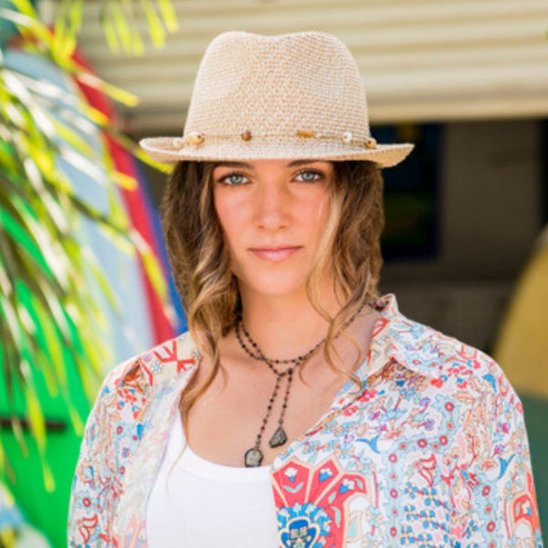 The Hat Shop Wallaroo Waverley Trilby Sun Hat Brown Lifestyle