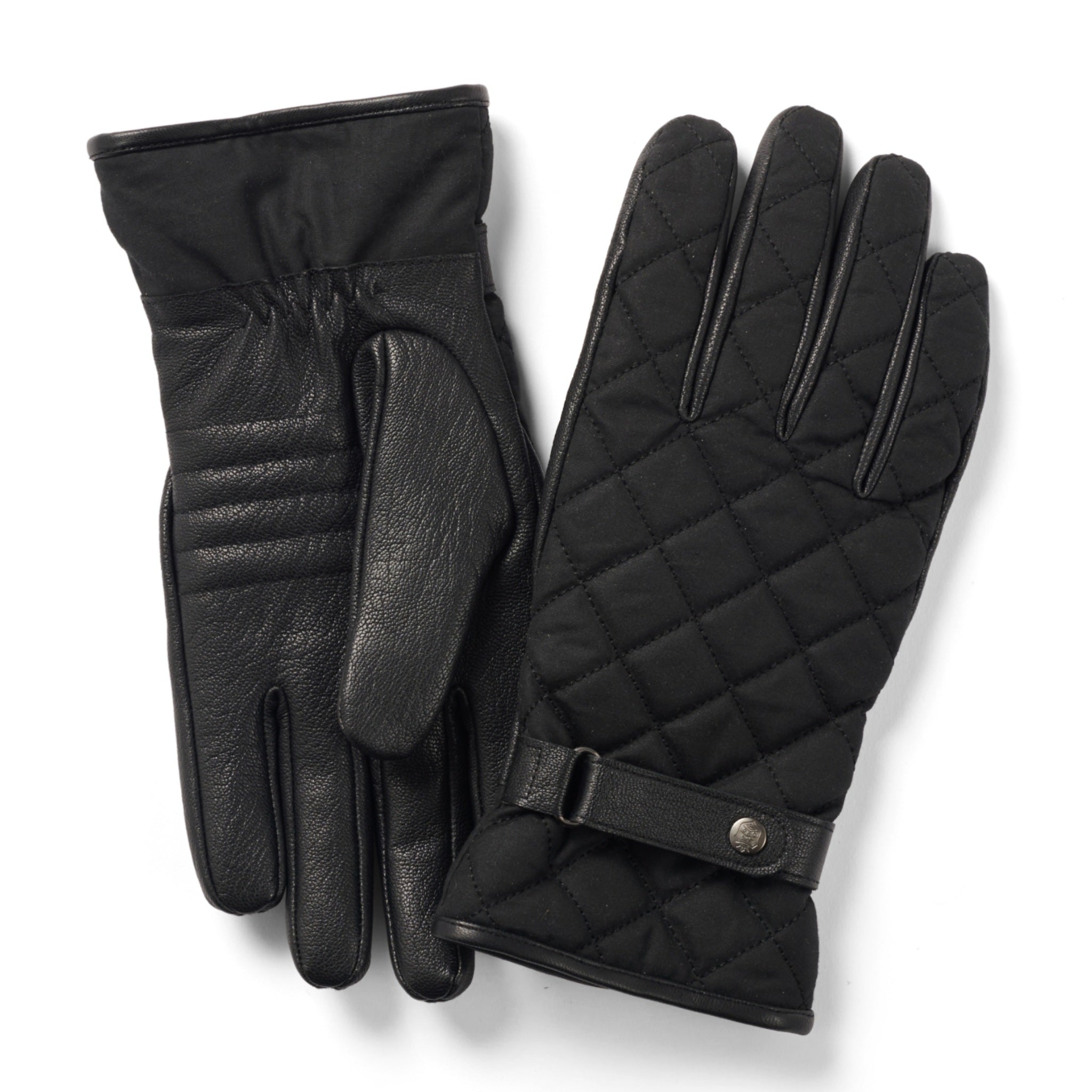 The Hat Shop Failsworth Mens Wax-Leather Touchscreen Gloves Black
