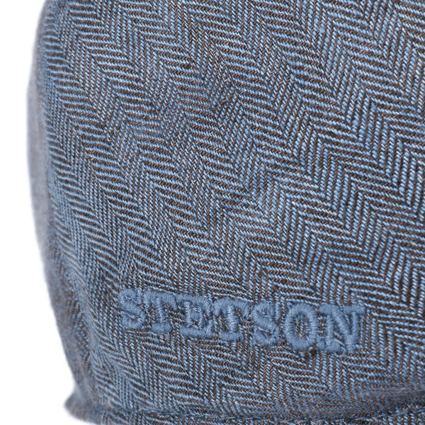 The Hat Shop Stetson Woodfield Linen Cap in Blue Logo
