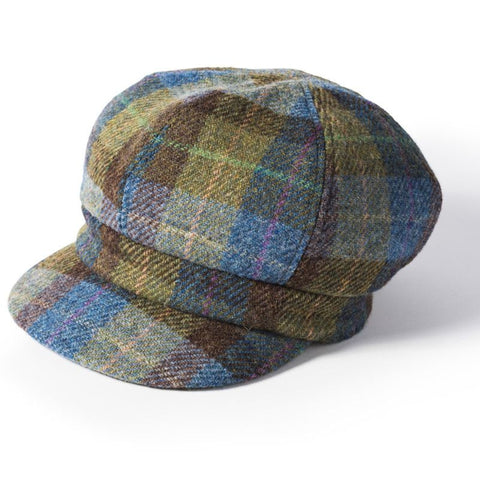 The Hat Shop Harris Tweed Chelsea Hat Dark Green