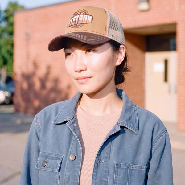 The Hat Shop Stetson Globe Trucker Cap in Brown