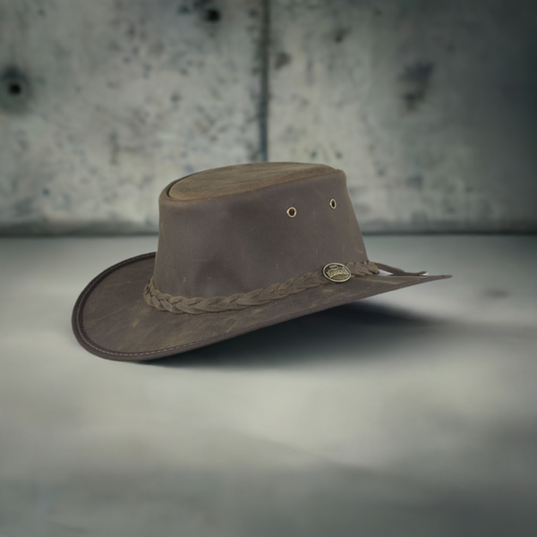 The Hat Shop Barmah Leather Bronco Hat Brown