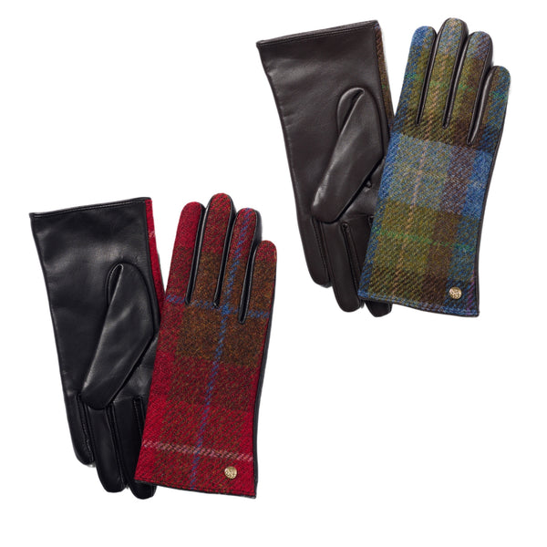 The Hat Shop Ladies Failsworth Harris Tweed - Leather Gloves