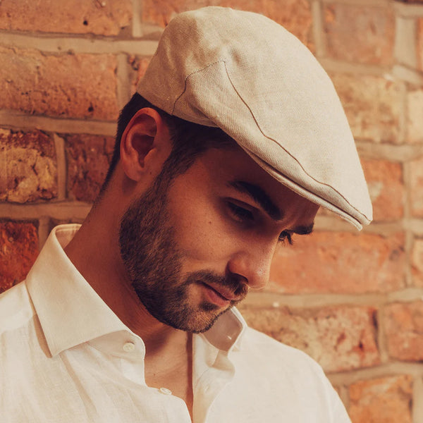 Failsworth 100% Irish Linen Flat Cap Natural