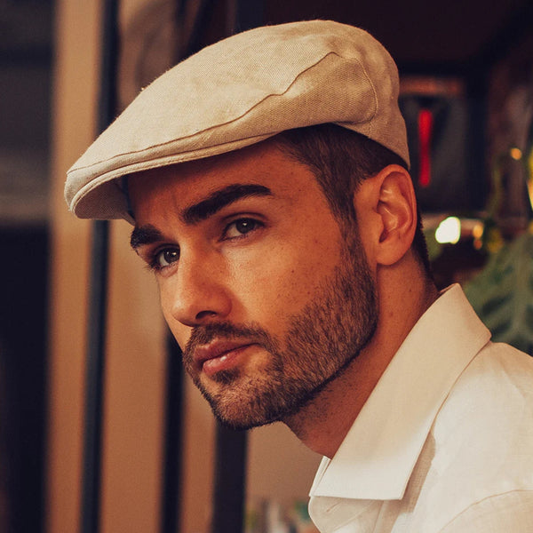 Failsworth 100% Irish Linen Flat Cap Natural lifestyle