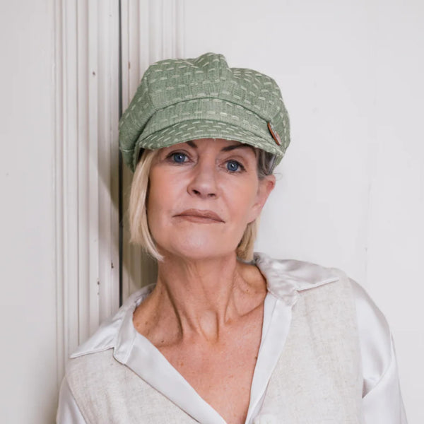 The Hat Shop Proppa Toppa Green Cotton Bakerboy hat