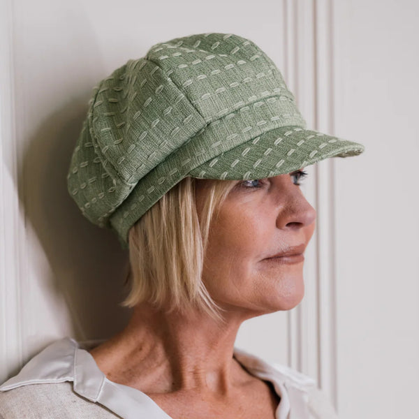 The Hat Shop Proppa Toppa Green Cotton Bakerboy hat