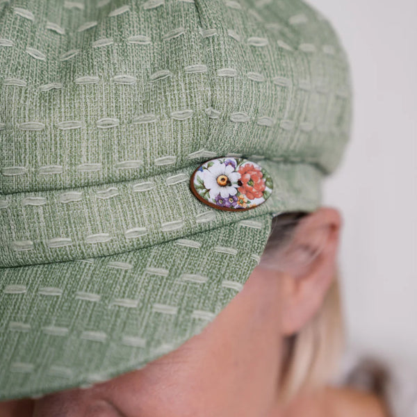 The Hat Shop Proppa Toppa Green Cotton Bakerboy hat