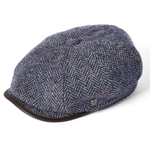 The Hat Shop Failsworth British Wool Bakerboy Cap Shelby Blue Herringbone