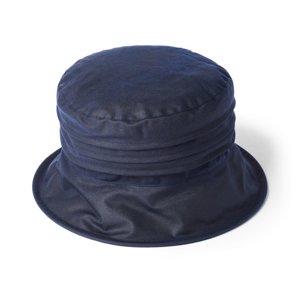 The Hat Shop Failsworth Ladies Pleated British Wax Hat Navy