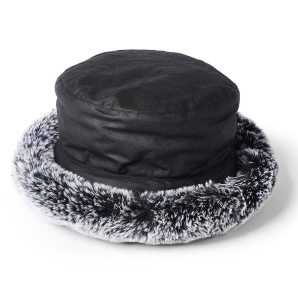 The Hat Shop Failsworth ladies faux-fur wax hat, Black