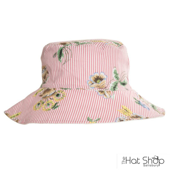 The Hat Shop Hawkins Floral Cotton Sun Hat Pink