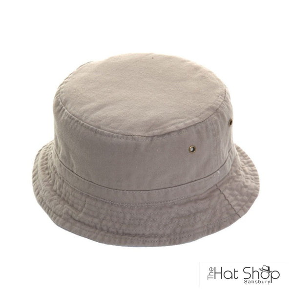 The Hat Shop Reversible 100% Cotton Bucket Hat Beige and Sand