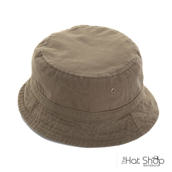 The Hat Shop Reversible 100% Cotton Bucket Hat Green and White
