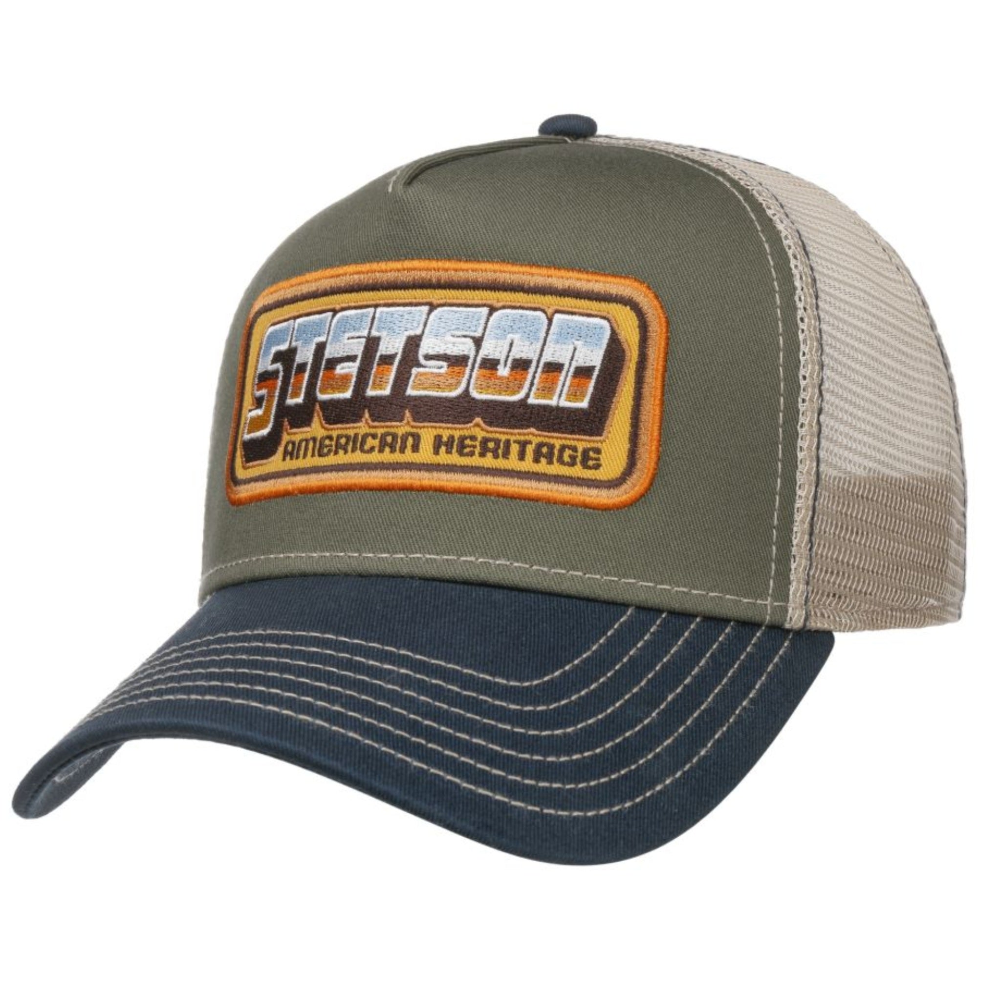 The Hat Shop Stetson American Heritage Patch Trucker Cap 'Olive' 