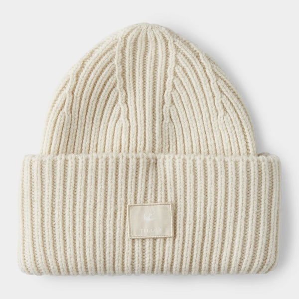 The Hat Shop Tilley 100% Merino Wool Alpine Beanie Hat Off White