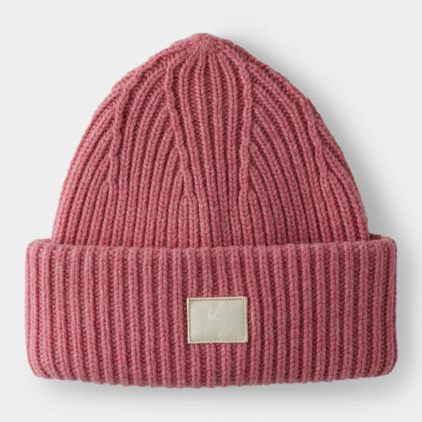 The Hat Shop Tilley 100% Merino Wool Alpine Beanie Hat Pink