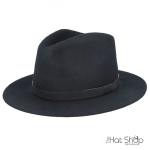 The Hat Shop Maz Black Wool Fedora