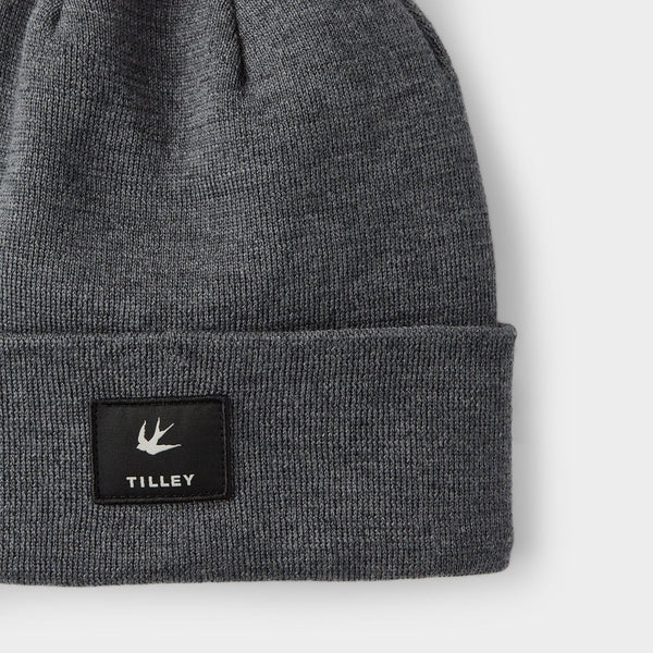 The Hat Shop Tilley 100% Merino Wool Boreal Beanie Hat Grey