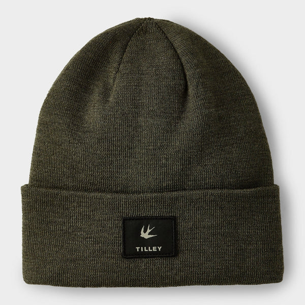 The Hat Shop Tilley 100% Merino Wool Boreal Beanie Hat Olive