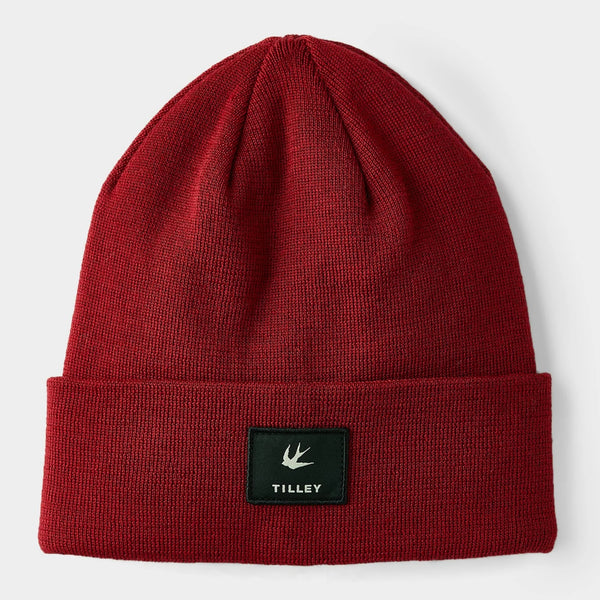 The Hat Shop Tilley 100% Merino Wool Boreal Beanie Hat Red