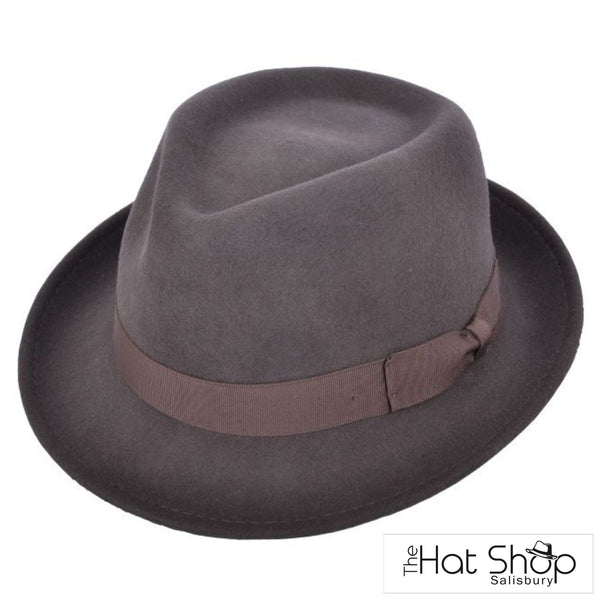The Hat Shop Wool Felt Trilby Brown