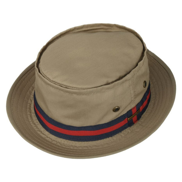The Hat Shop Stetson Classic Band Pork Pie Cloth hat 'Beige'