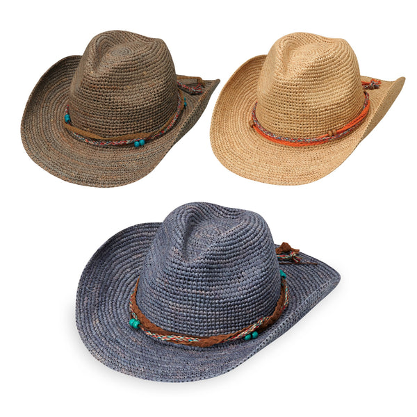 The Hat Shop Ladies Wallaroo 'Catalina' Cowboy Raffia Sun Hat