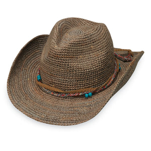 The Hat Shop Ladies Wallaroo 'Catalina' Cowboy Raffia Sun Hat Mushroom