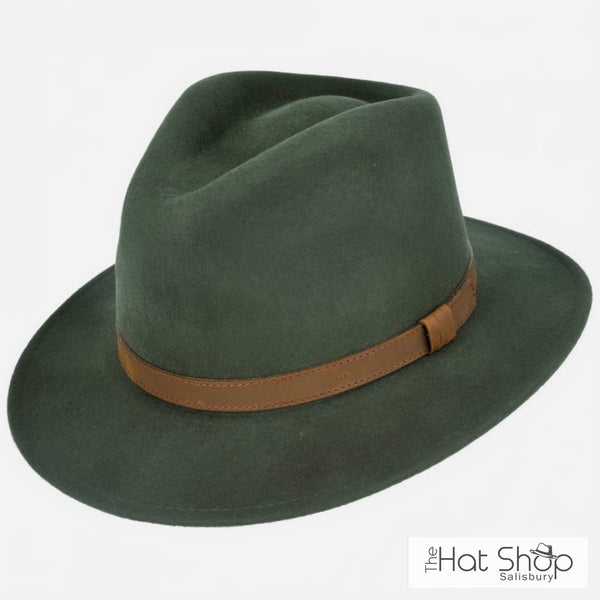 The Hat Shop Maz Dark Green Fedora