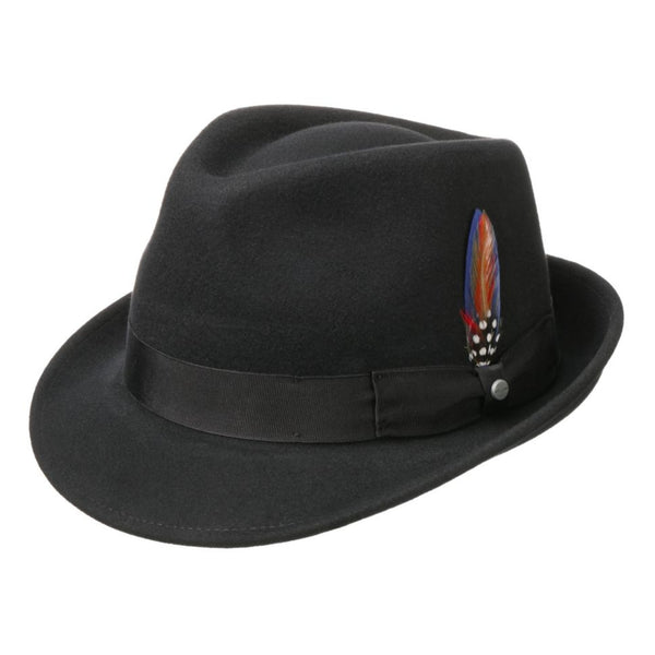 The Hat Shop Stetson Elkader Trilby Felt Hat Black