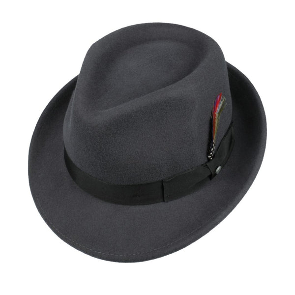 The Hat Shop Stetson Elkader Trilby Felt Hat Black