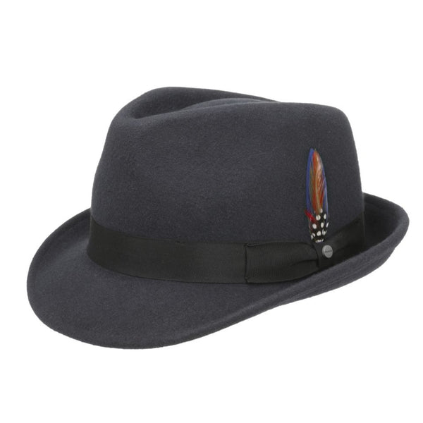 The Hat Shop Stetson Elkader Trilby Felt Hat Grey