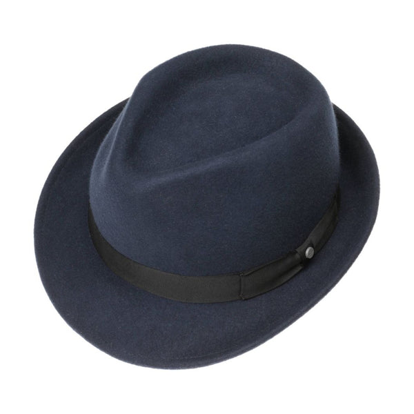 The Hat Shop Stetson Elkader Trilby Felt Hat Navy
