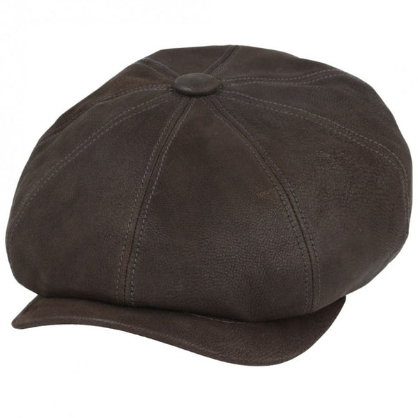 The Hat Shop Gladwin Bond sheepskin 8 piece bakerboy, brown 