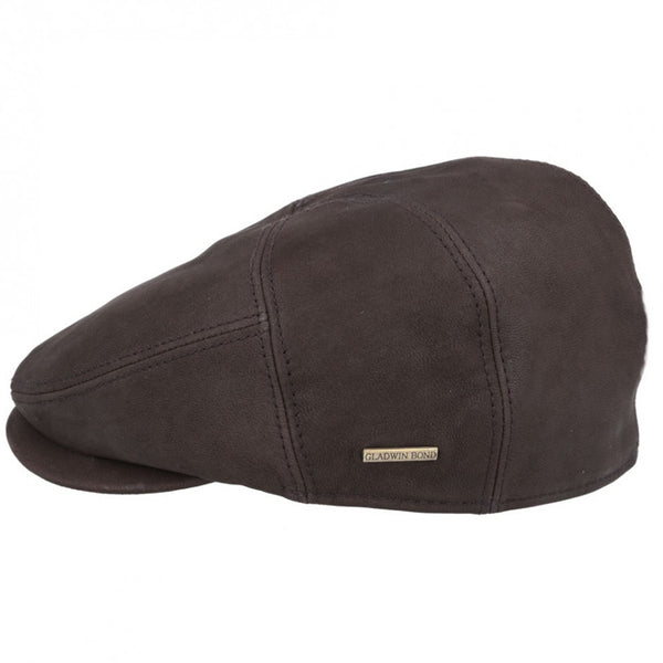 The Hat Shop Gladwin Bond Sheepskin Flat Cap, vintage brown