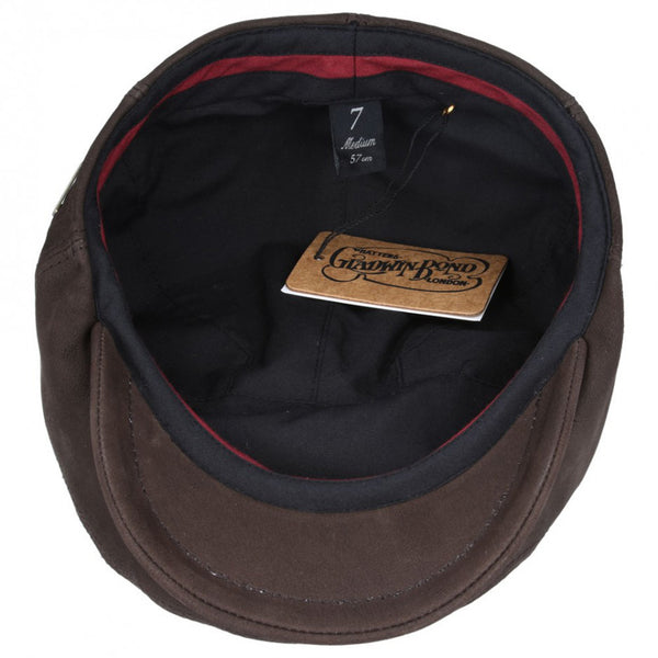 The Hat Shop Gladwin Bond Sheepskin Flat Cap, vintage brown
