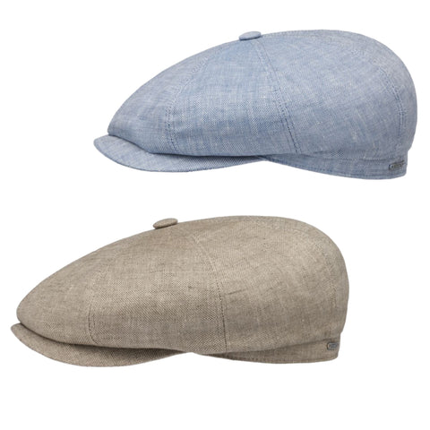 The Hat Shop Stetson Hatteras Classic Linen Flat Cap