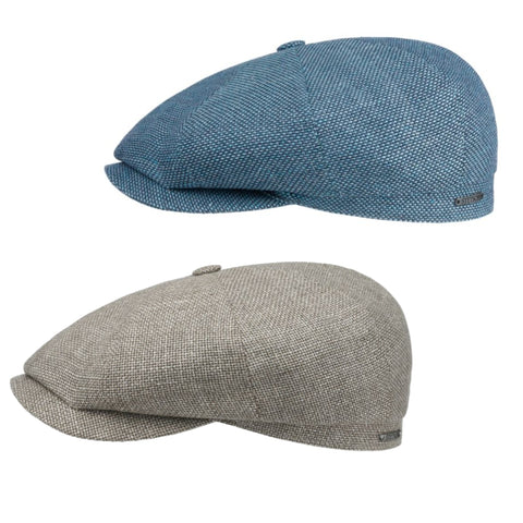 The Hat Shop Stetson Hatteras Ellington Linen-Wool Bakerboy Cap