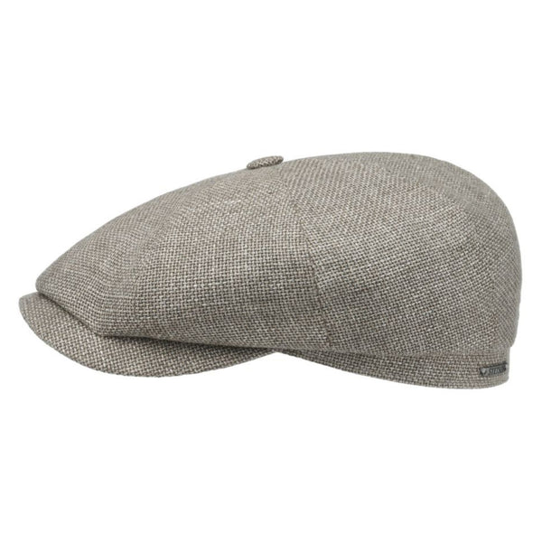 The Hat Shop Stetson Hatteras Ellington Linen-Wool Bakerboy Cap Beige