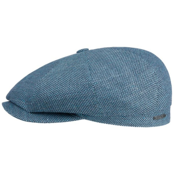 The Hat Shop Stetson Hatteras Ellington Linen-Wool Bakerboy Cap Blue