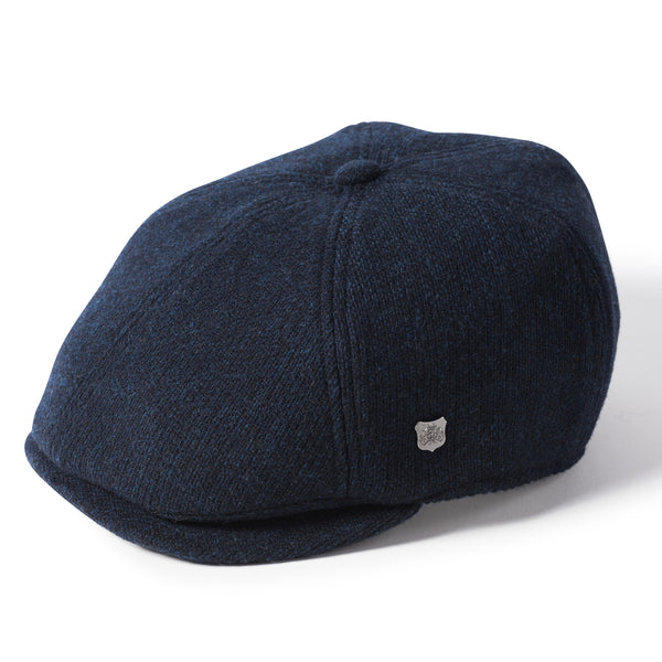 The Hat Shop Failsworth Merino Wool Hudson Bakerboy Cap Navy