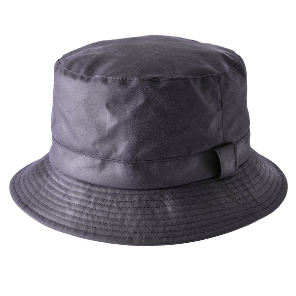 The Hat Shop Heather wax bucket hat navy blue