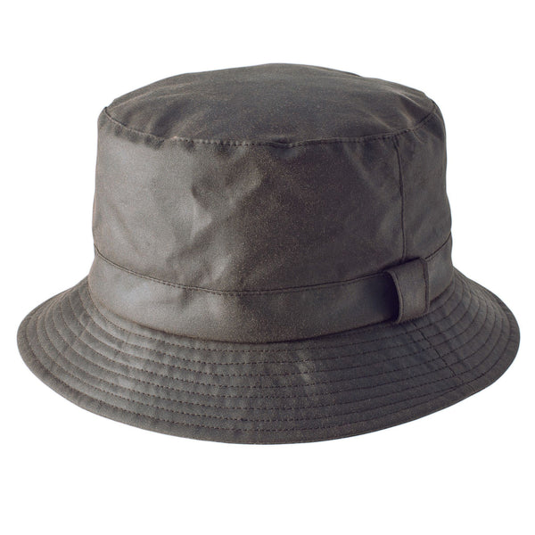 The Hat Shop Heather wax bucket hat olive