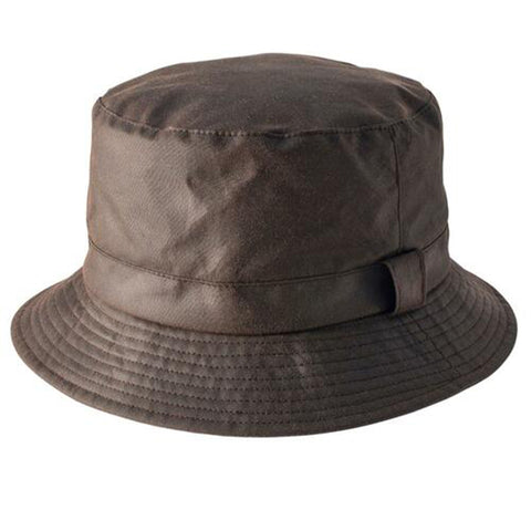 The Hat Shop Heather wax bucket hat brown