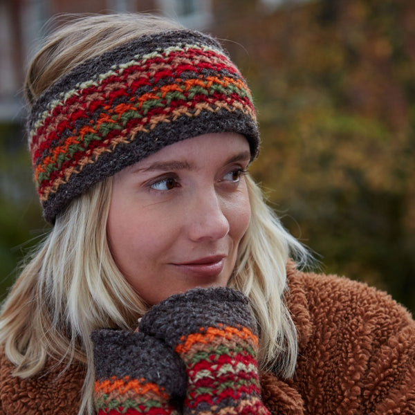 The Hat Shop Ladies Pachamama Holkham Lined Wool Headband Earth 