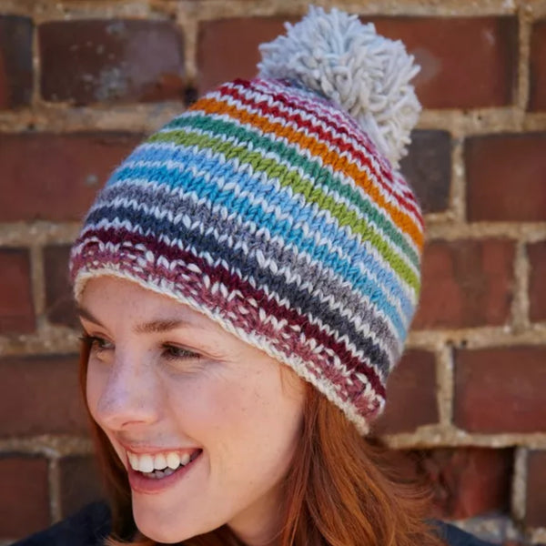 The Hat Shop Ladies Pachamama Hoxton Lined Wool Bobble Beanie