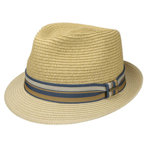 The Hat Shop Stetson Licano Toyo Straw Trilby Hat Beige