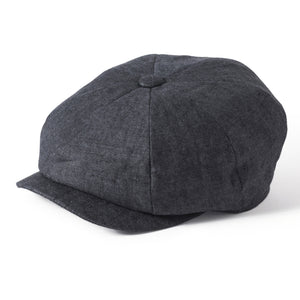 The Hat Shop Failsworth Irish Linen Newsboy - Bakerboy Charcoal